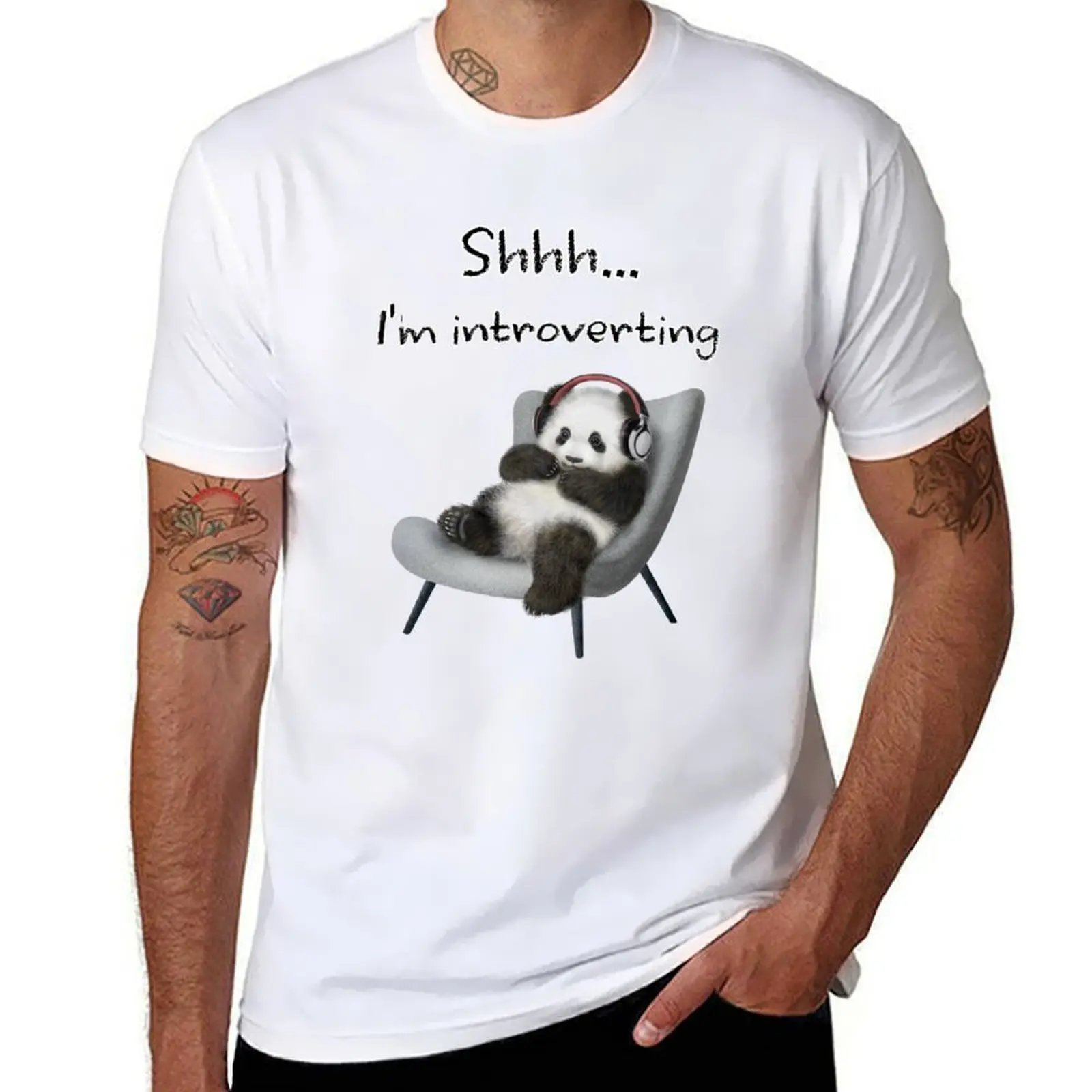 Shhh...I'm introverting T-Shirt aesthetic clothes heavyweights Blouse anime shirts men