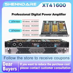 Shenndare XT 4X1600W Power Amplifier Professional Class D Line Array Speaker Sound Amplifier Audio DJ Subwoofer Preamplifier