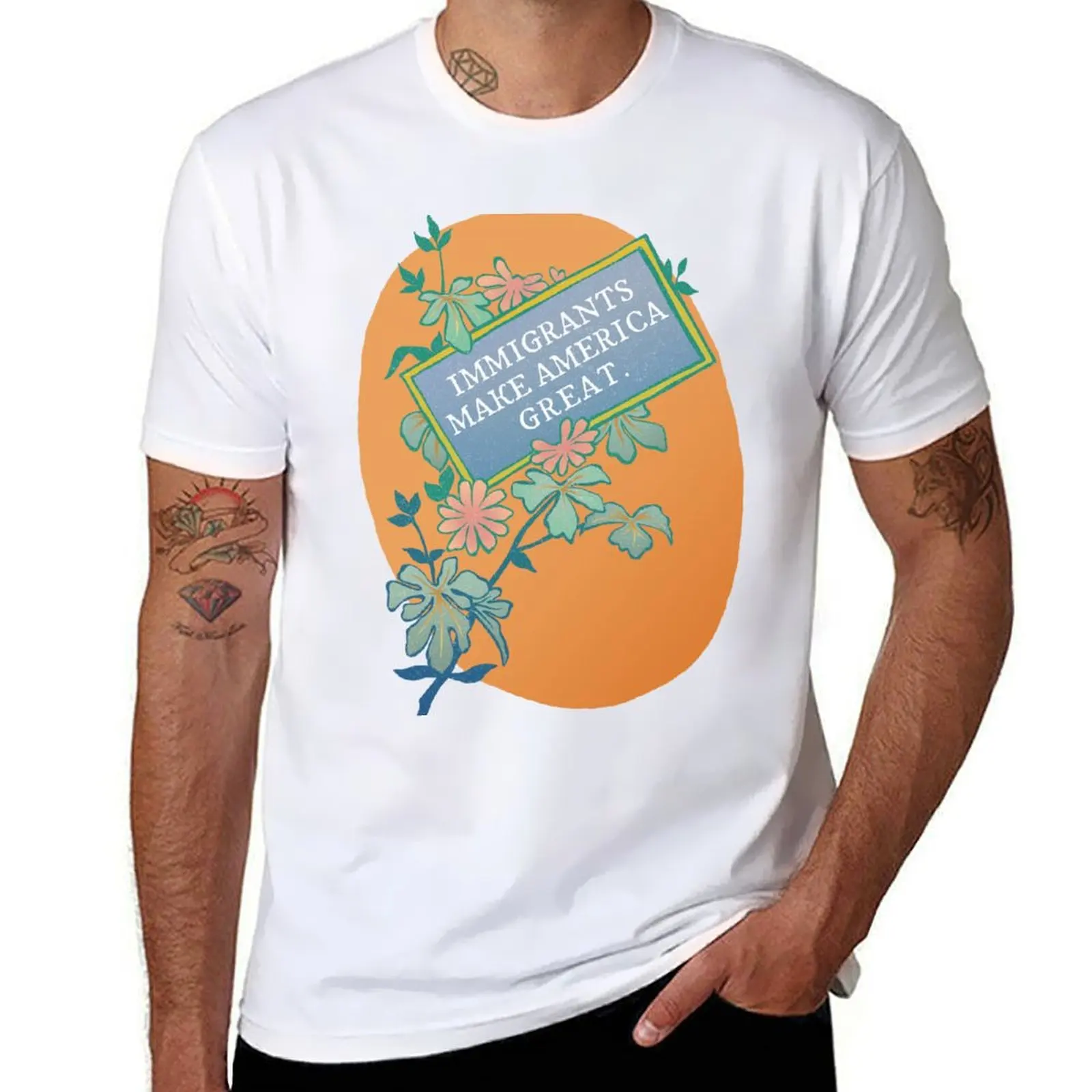 

Immigrants Make America Great T-Shirt man t shirt luxury funny t shirts cotton T-Shirt