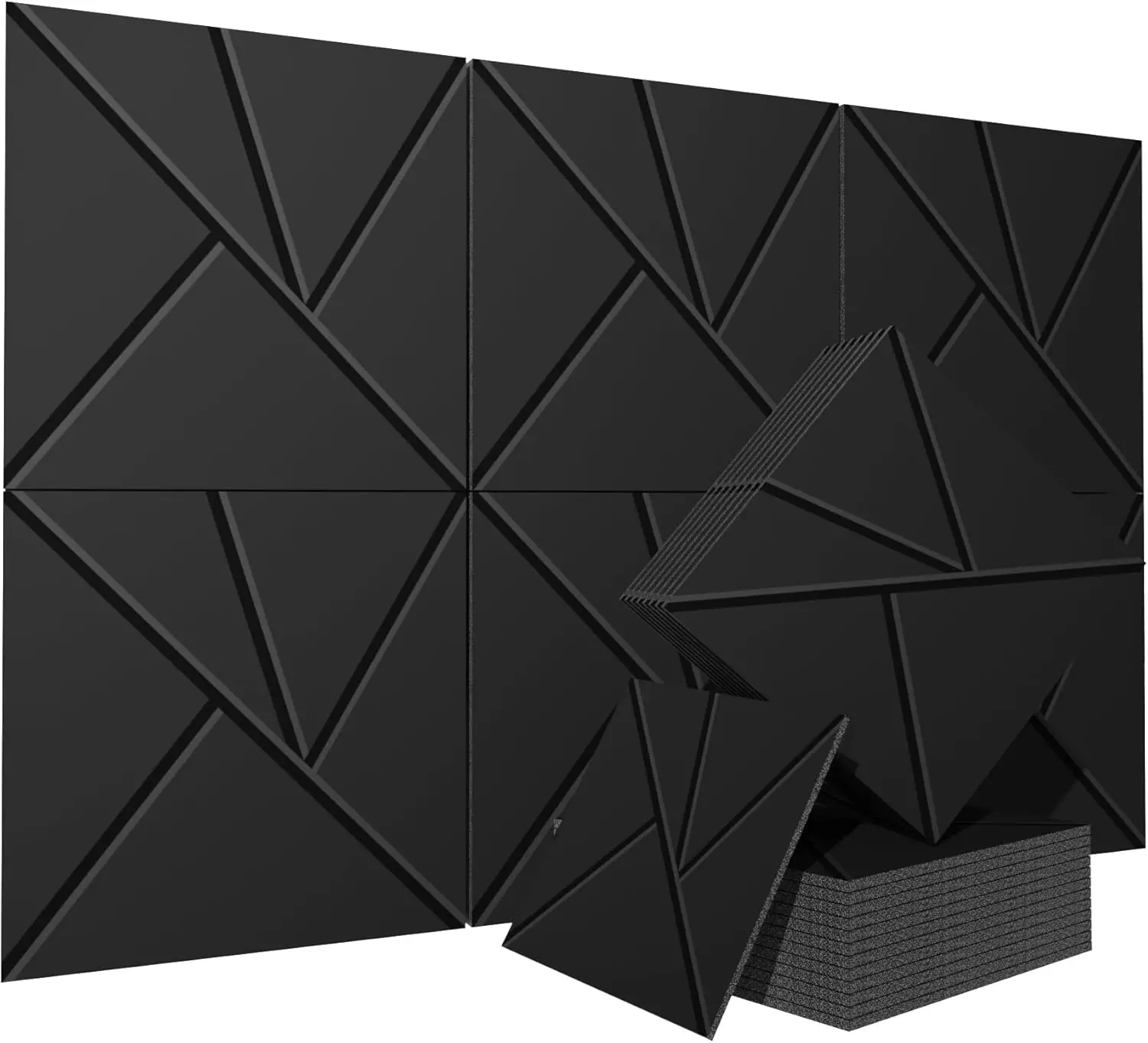 6 Pack Large Acoustic Wall Panels 60x40 Inches, Sound Absorbing Decorative Panels for Home Office Studio