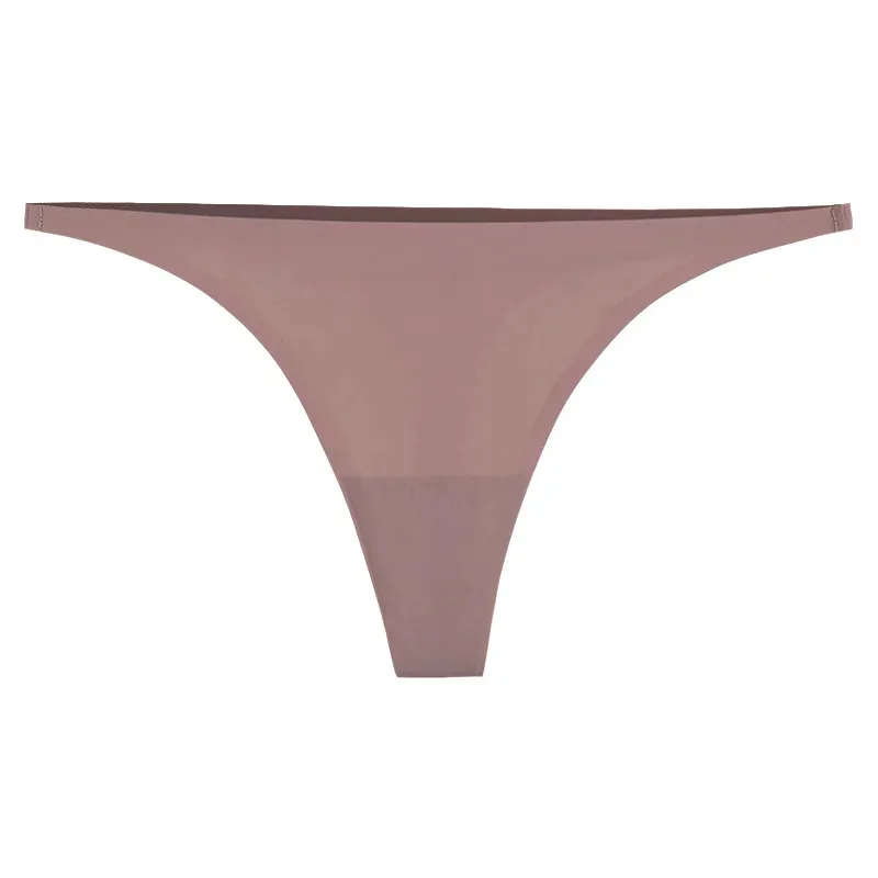 1-10pcs Ice Silk Seamless Panties For Women Thin Band Thongs Woman Satin Underwear Female Bikini Panties String Tangas Mujer image 6