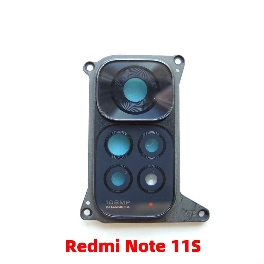 New For Xiaomi Redmi Note 11, 11S Global Version Main Camera Glass Lens With Frame Back Camera Lens Cover Parts