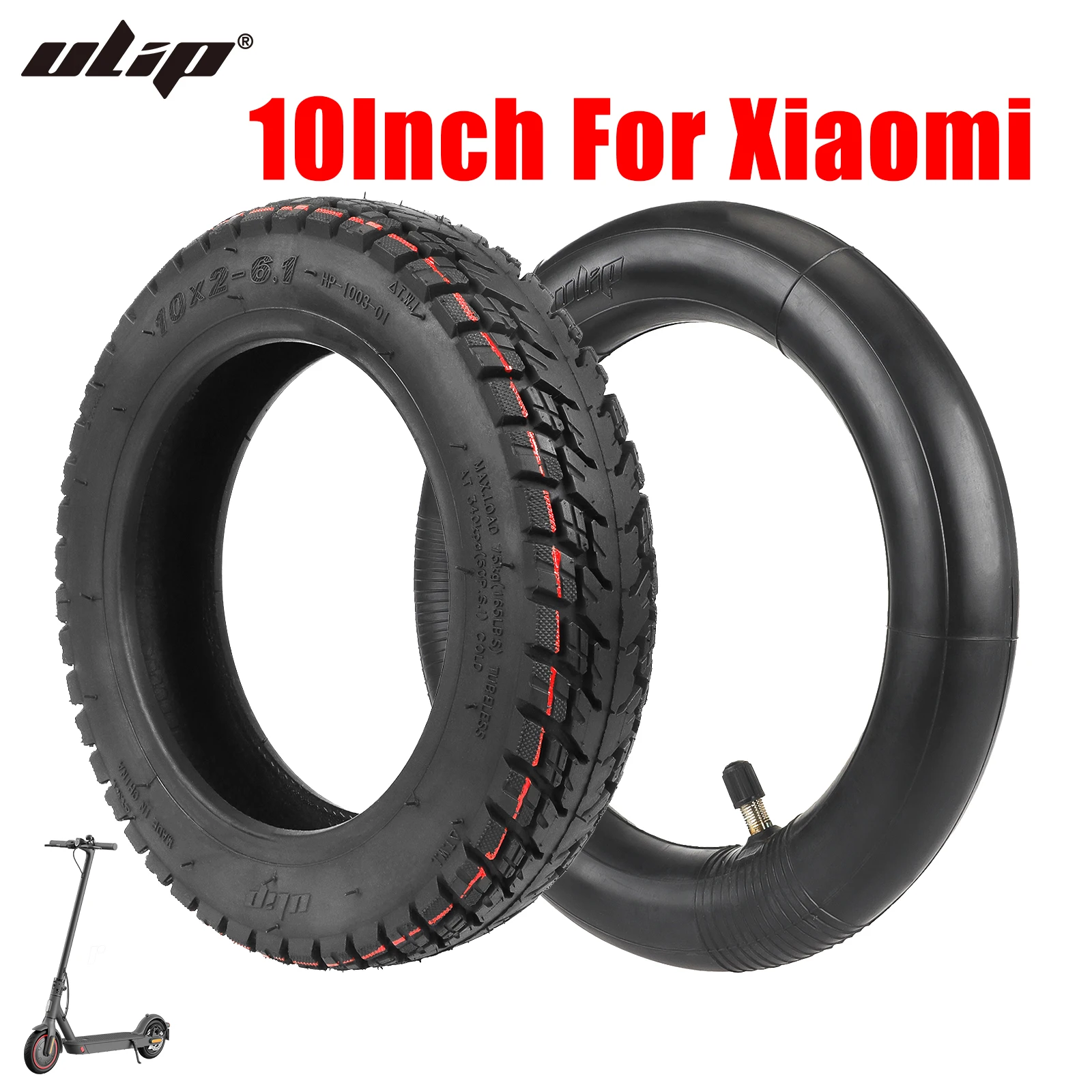 

Ulip 10Inch 10x2-6.1 Off-road Tire With Inner Tube For Xiaomi M365 Pro Pro2 1S MI3 Lite E-scooter Thickened Wear-resistant Tyres