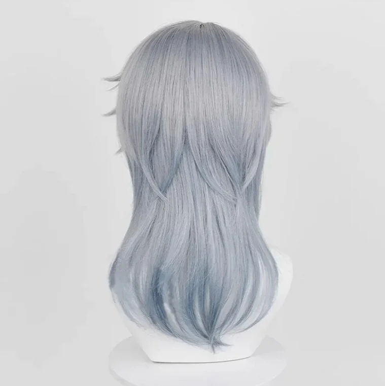 Honkai: Star Rail Cosplay Sunday Wig Short Gray Blue Gradient Role Play Wigs