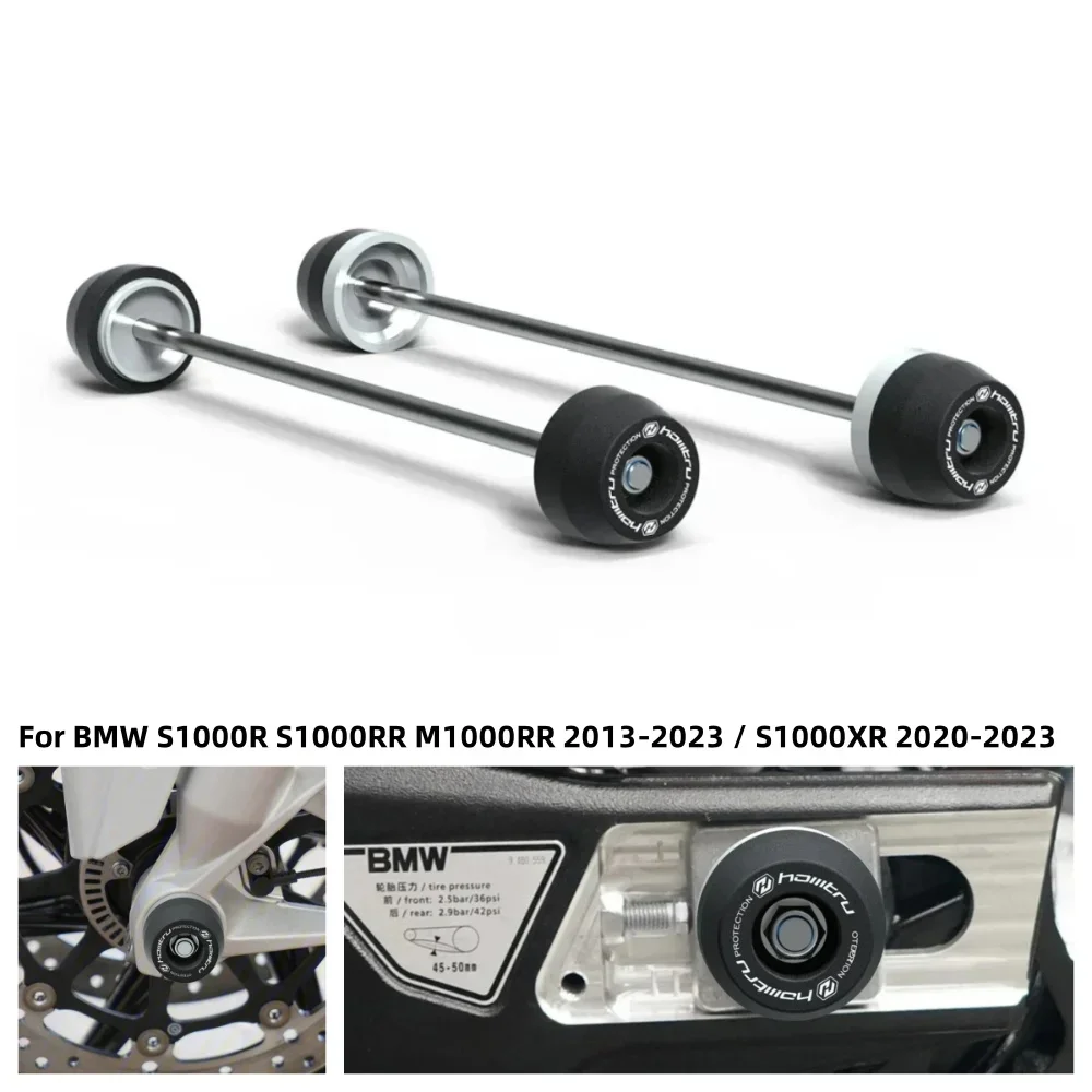 

For BMW S1000R S1000RR M1000RR 2013-2023 / S1000XR 2020-2023 Rear Front Axle Fork Crash Sliders Cap Pad Motorcycle Wheel