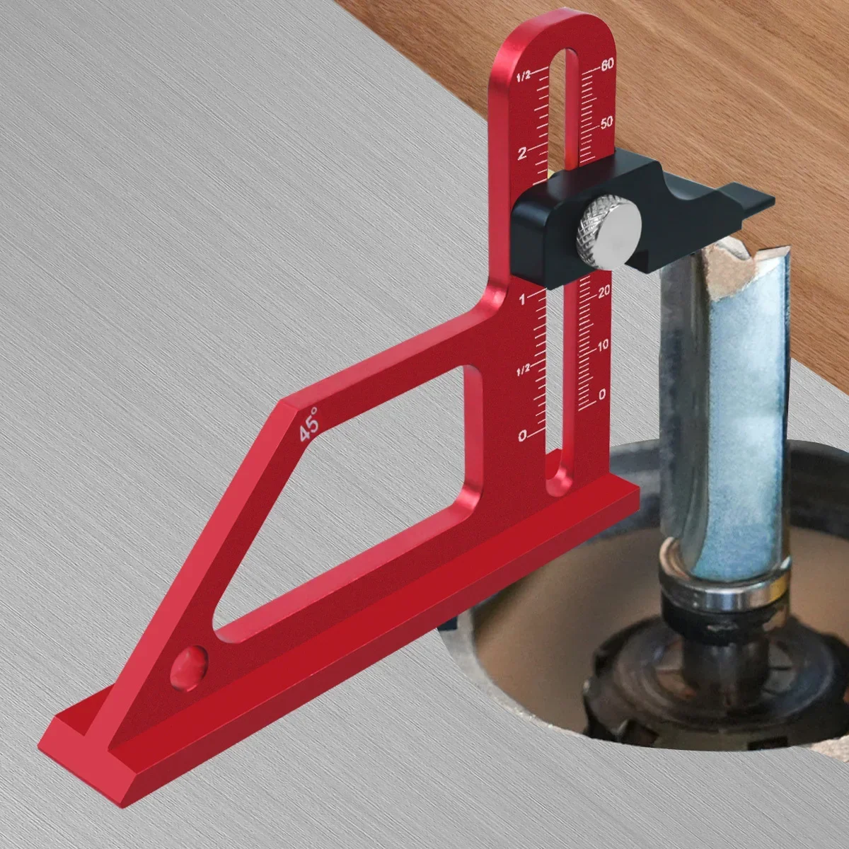 Scale Aluminum Setting Up Blade Router Bits Height Measuring Gauge Adjustable Table Saw Depth Gauge 0-60mm with Metric & Inch