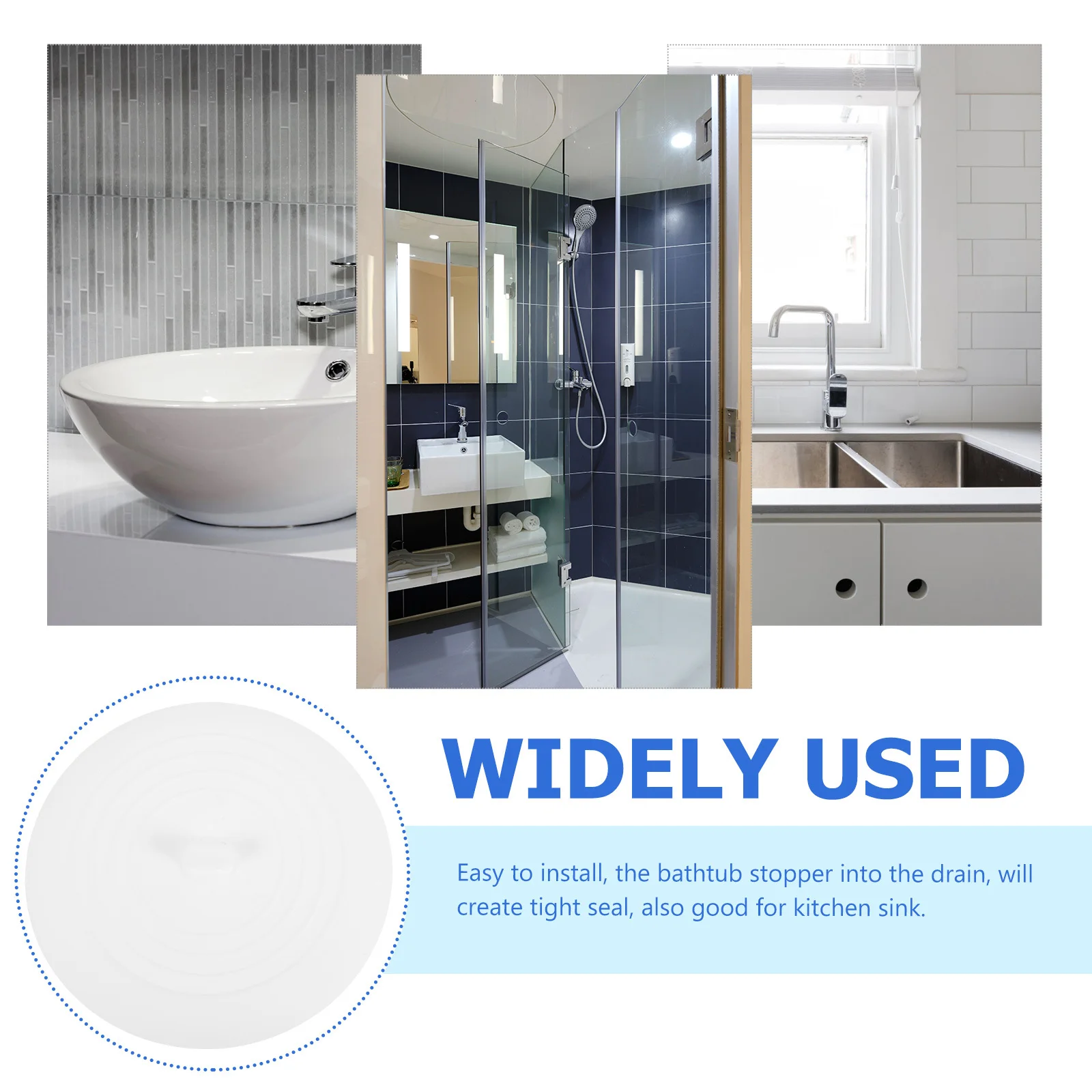 

3pcs Silicone Bathtub Stoppers Drain Stopper Bathroom Tub Anti-Blocking Tub Plug For Bathtub Kitchen Sink Wash Basin Drain Cover