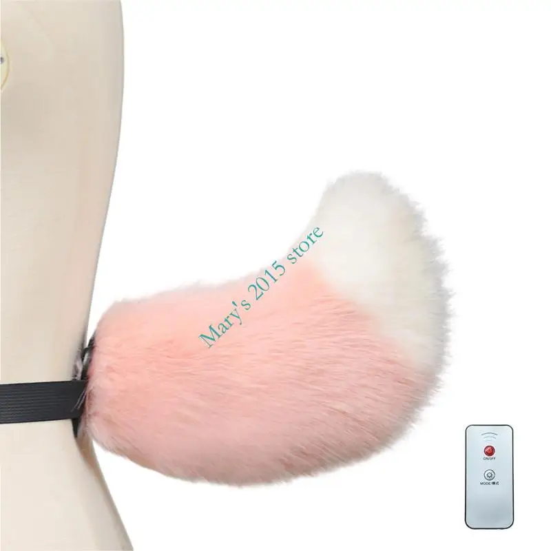 E15F Łatwe mocowanie Ogon jagnięcy reagujący na głos pluszowe zwierzę do odgrywania ról Akcesoria na imprezy dla dzieci