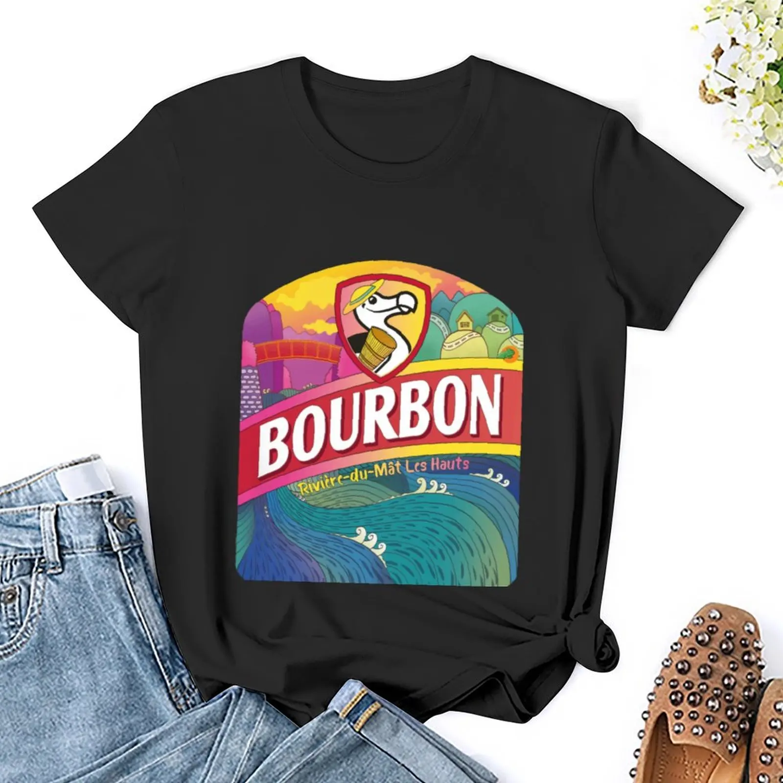 Bourbon dodo beer t-shirt summer tops kawaii clothes abbigliamento estetico vestiti estetici magliette per le donne