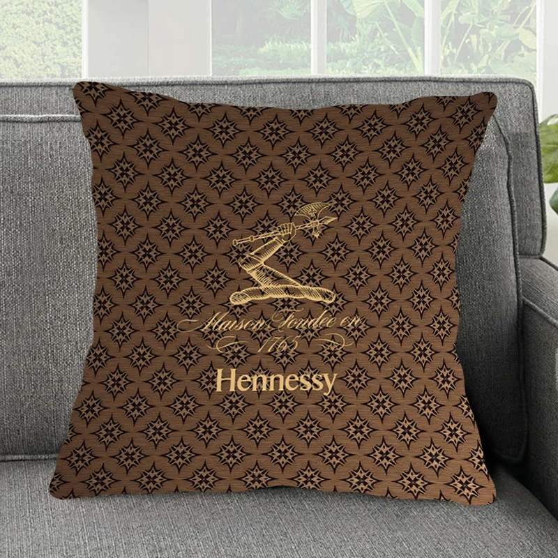 Kwadratowa poduszka sypialnia sofa wypoczynek wygodna poduszka samochód salon Hennessy Brandy logo poduszka poszewka na poduszkę Home Decor