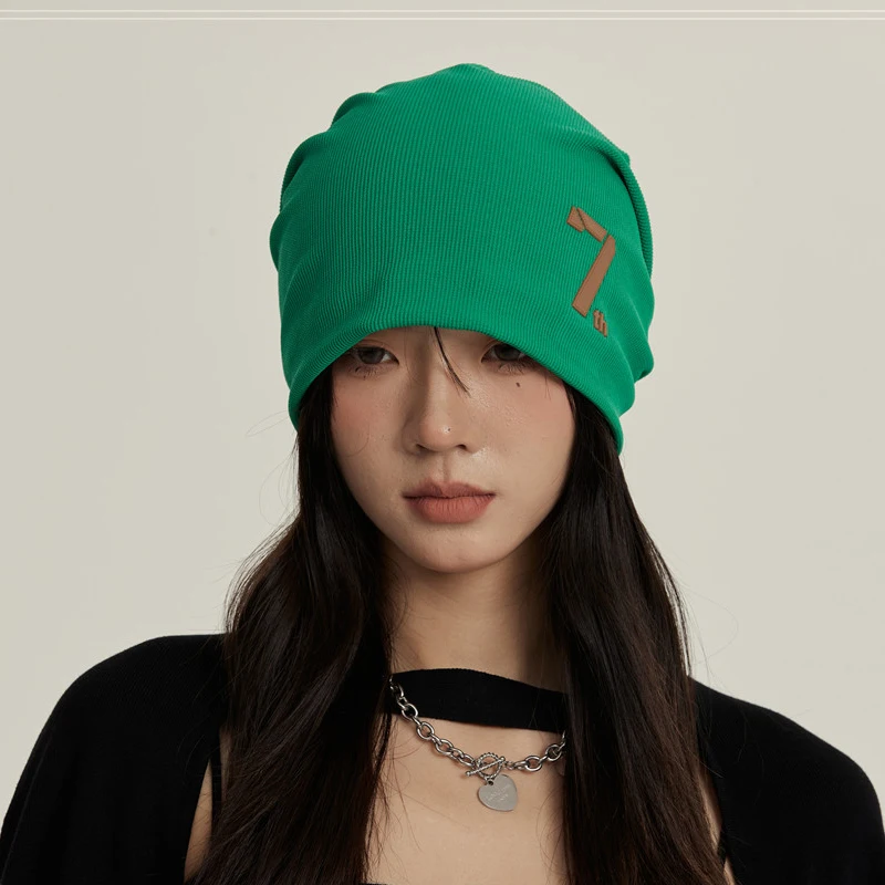 2022 Japanese Pile Pile Hats for Women Spring and Autumn Fashion Pullover Knitted Cold Caps Men Winter Ear Protection Beanie Hat