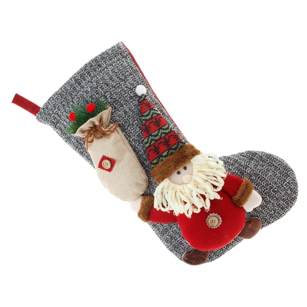 

Christmas Stocking Gift Bag Large Size Soft Fabric Socks for Holiday Home Decor Xmas Tree Decoration Kids Gift Sock