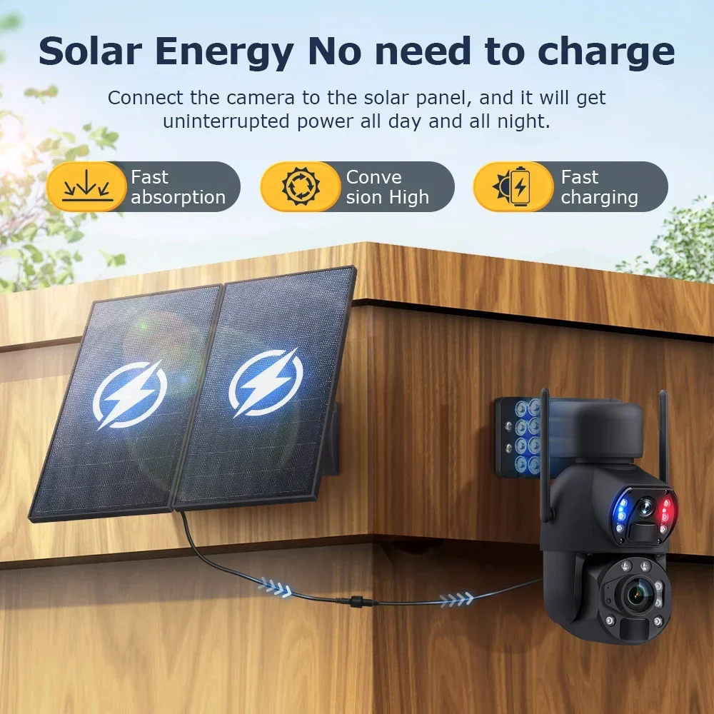 

Metal Solar Power 4G Security Camera With 20W Solar Panel 36X Zoom 6MP HD Full Color Night Vision Wireless Outdoor Surveillance