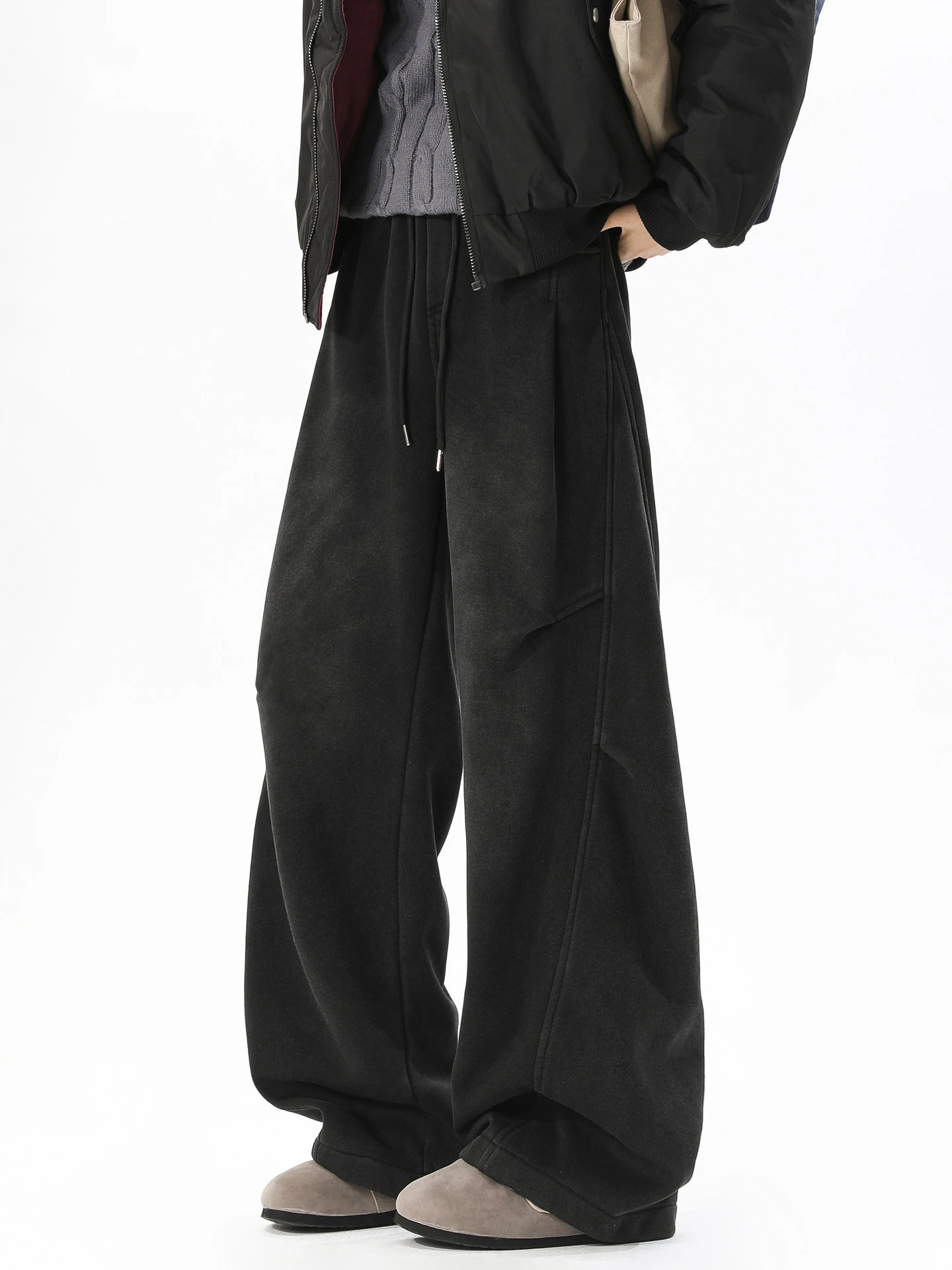 

Wukong Has Sto Streetwear American Waed Sport Pants Men Women Retro Loose Trendy Long Trousers Folded Cuff Casual Wear