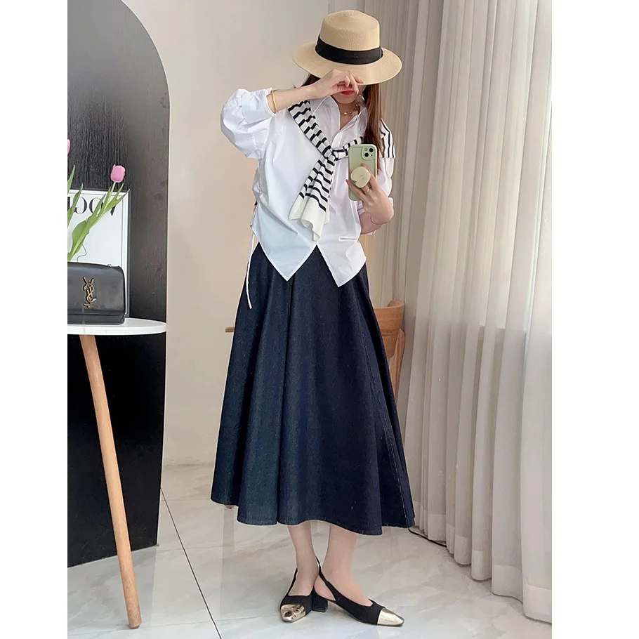 

Повседневная женская белая блузка с V-образным вырезом, свободного кроя, с длинными рукавами, со спущенными плечами, весенняя модная модель для офиса и повседневной носки