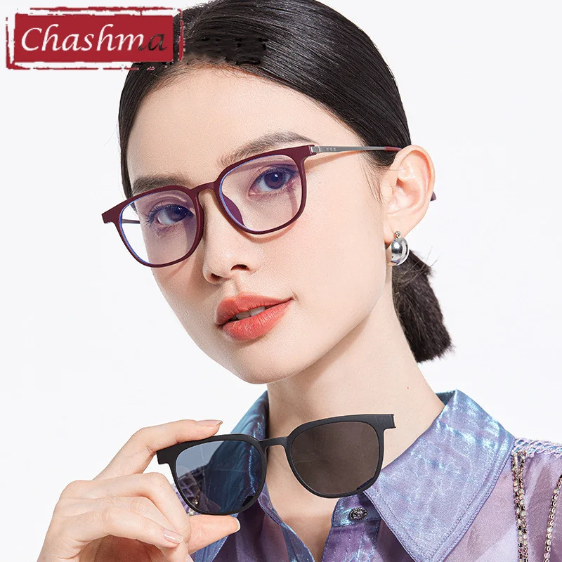 

Chashma Men Magnet Clip Prescription Sunglasses Light Weight Ultem Titanium Optical Women Spectacles Frames Polarized Eyeglass