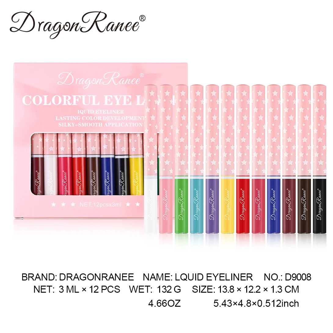 12本/セット アイライナーペンセット、速乾性、滑らか、にじみにくい、超極細、長持ち、色褪せない、正確な輪郭形成、ホリデーパーティーアイシャドウペンセット