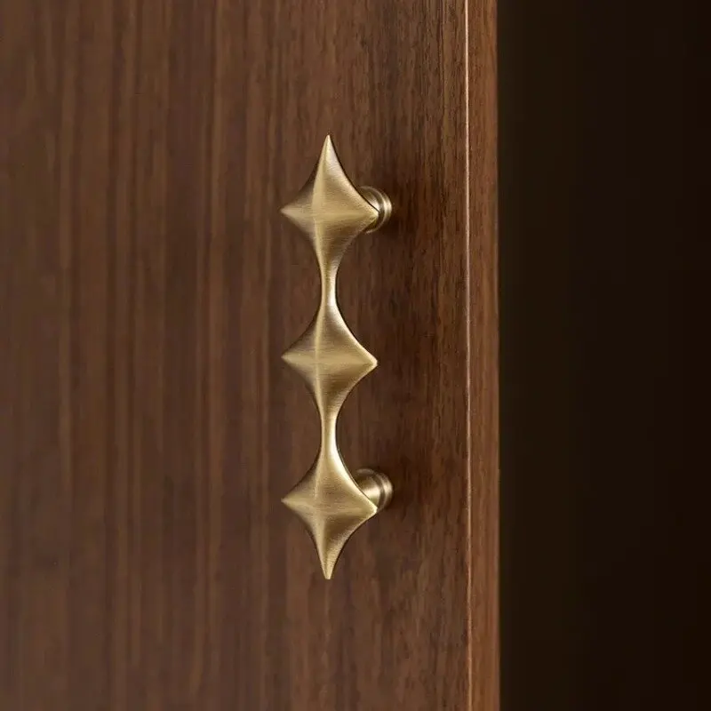 Antique Bronze Shoe Cabinet Knob Unique Star Drawer Handles Titanium Silver Dresser Pull Solid Brass Retro Kitchen Door Handle