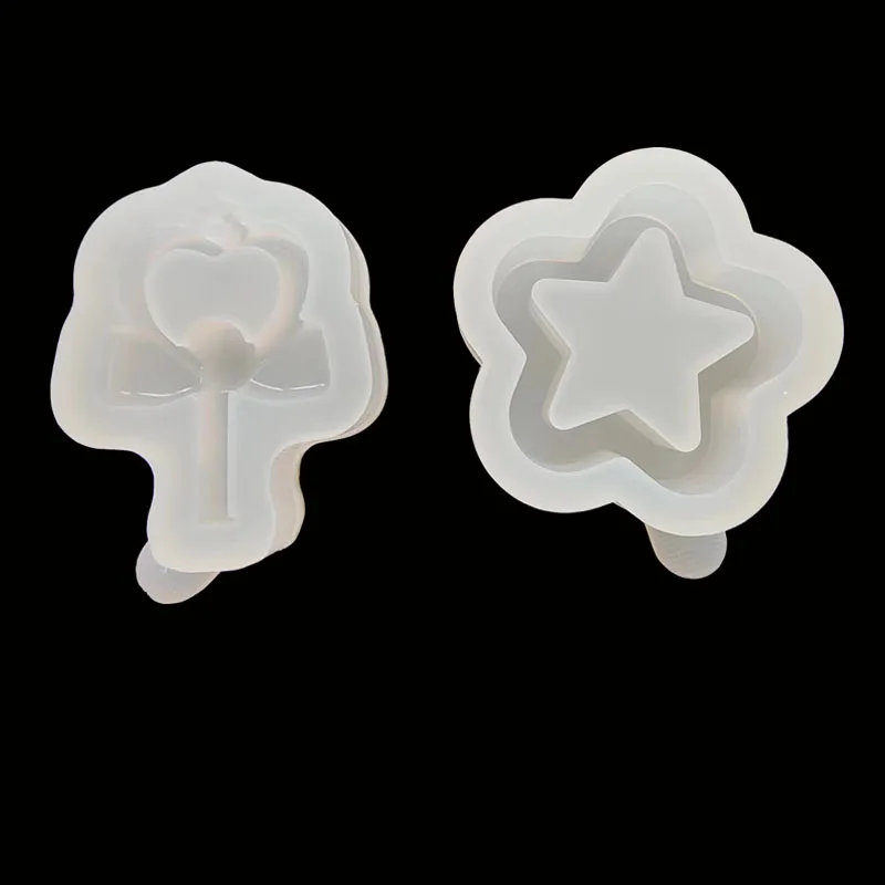 Epoxy Resin Mold Heart Butterfly Wings Fairy Wand Quicksand Mould Bear Shaker Mold Pendant Keychain Silicone Mould