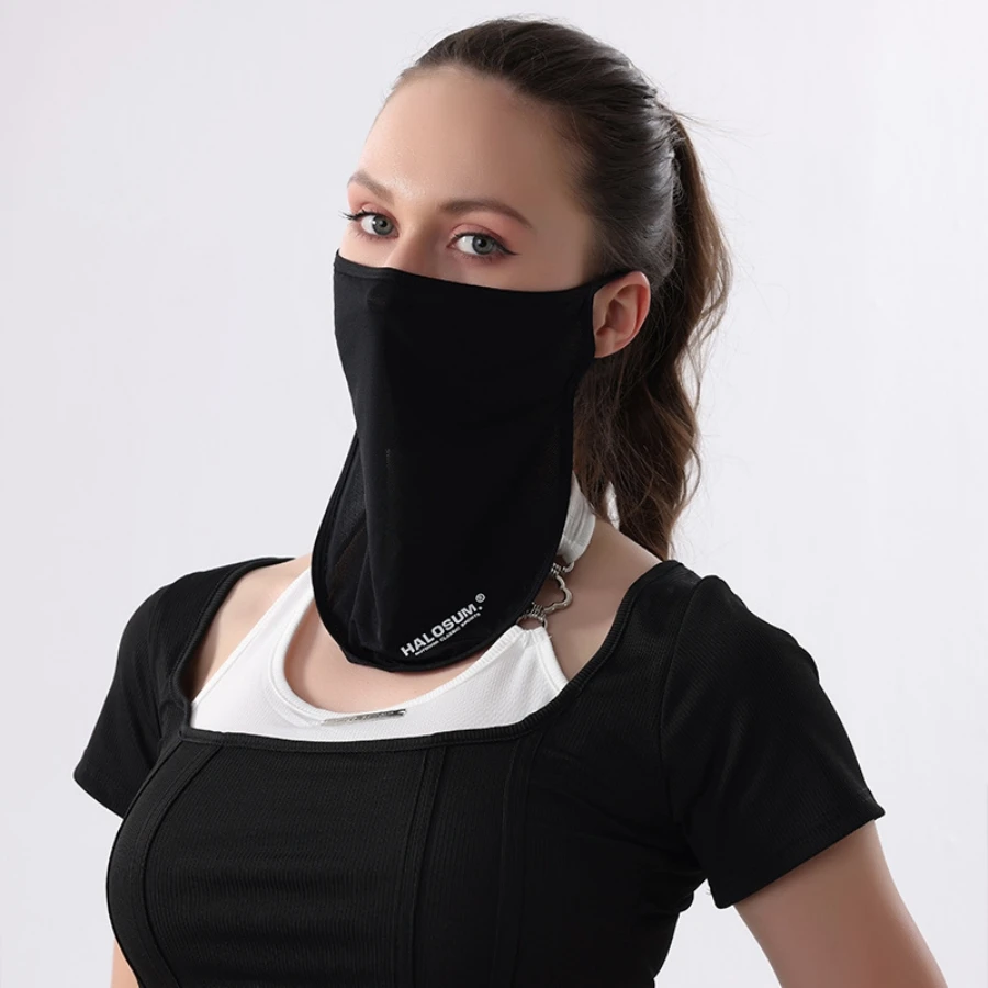 قناع دراجة قابل للتنفس يوميًا مقاوم للرياح والغبار بلون سادة للدراجات النارية وشاح من الحرير الجليدي بالاكلافا للصيف