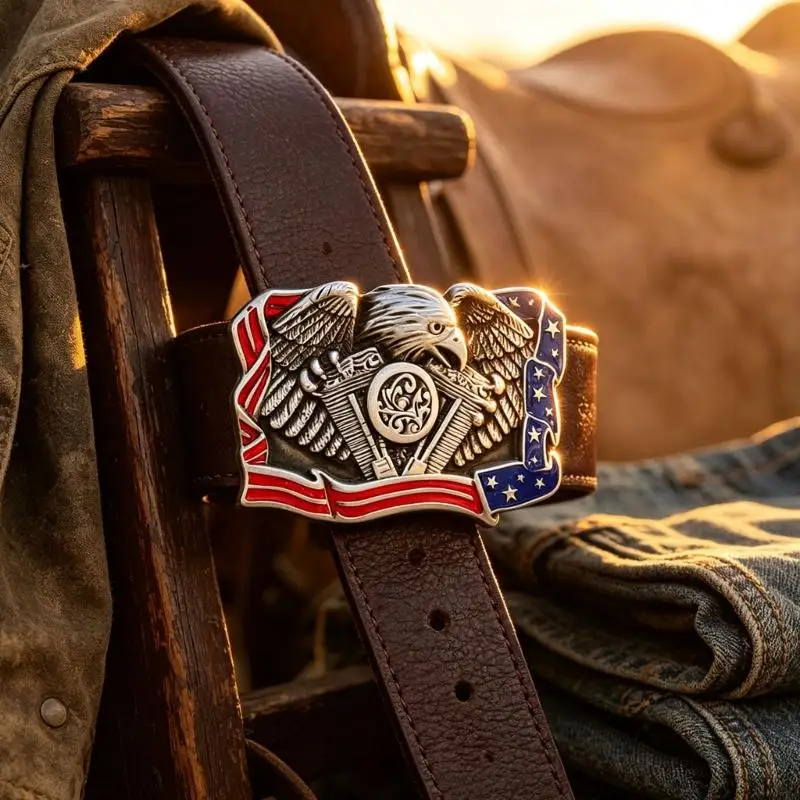 Patriotic Buckle Head Metal Accent for Casual Belt Styling Wear Use Y166