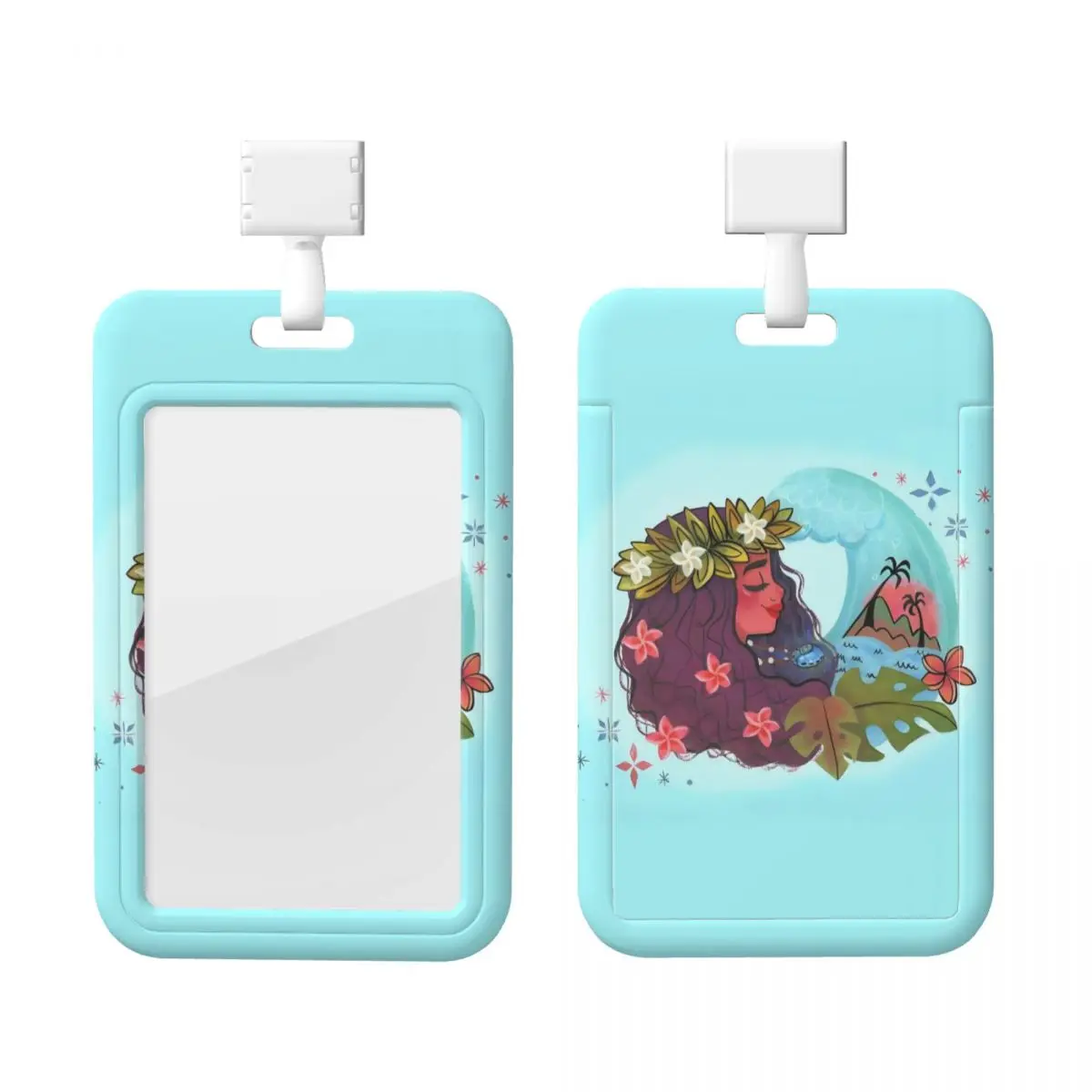 

Custom Moana Cartoon Card Badge Holder Card Holder Men Women Neck Strap ID Credential Holder For Nurse