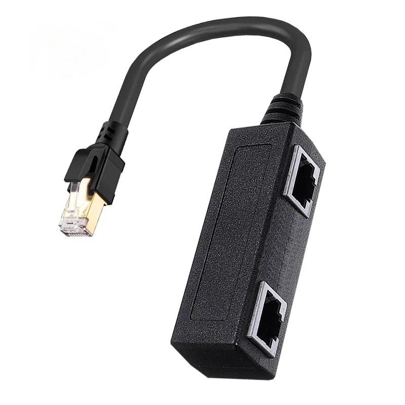 محول تمديد كابل توصيل شبكة إيثرنت، موصل ذكر إلى أنثى لمحاور التوجيه، RJ45 1 ذكر إلى 3 منافذ أنثى