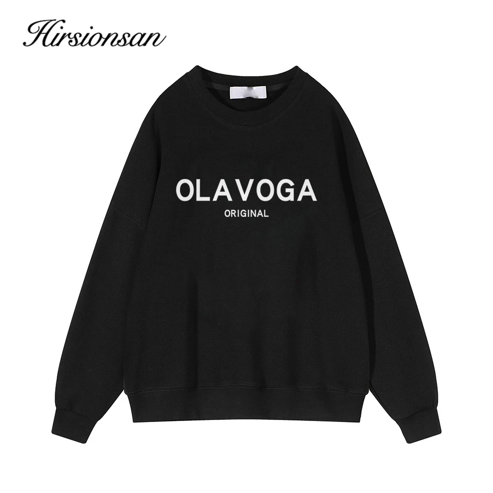 Hirsionsan س الرقبة الصوف "OLAVOGA" رسالة Ins البلوز المرأة 2025 خريف جديد وصول