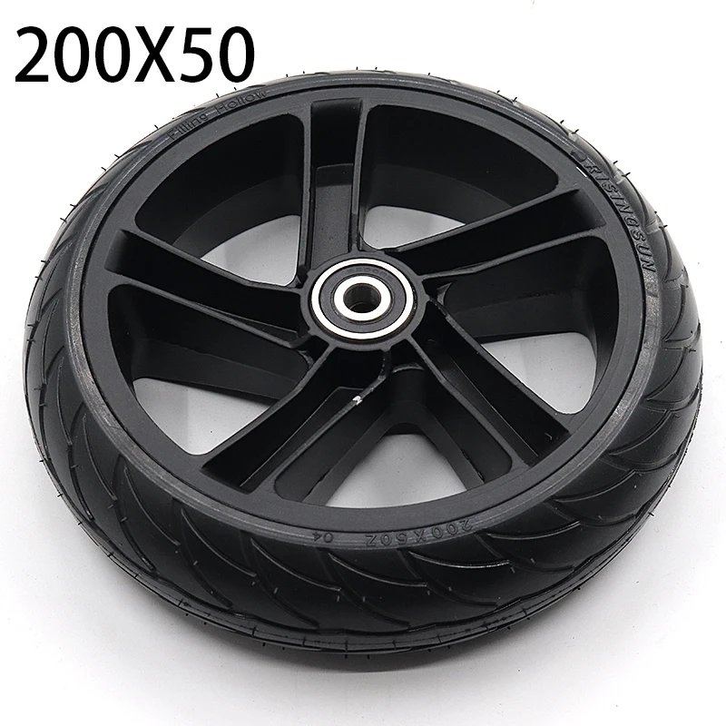 Rear Wheel With Tire Assembly for Ninebot ES1 ES2 ES4 Electric Scooter 8 Inch 200x50 Solid Tire Alloy Hub Replacement Parts