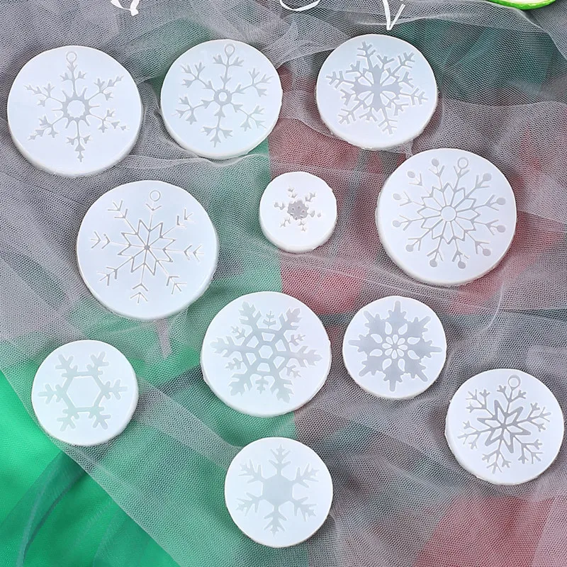 11pcs/set Multi-Style Snowflake Cake Decoration Mold Fondant Chocolate Cake Mold Cake Decoration Tool Handmade Cake Making