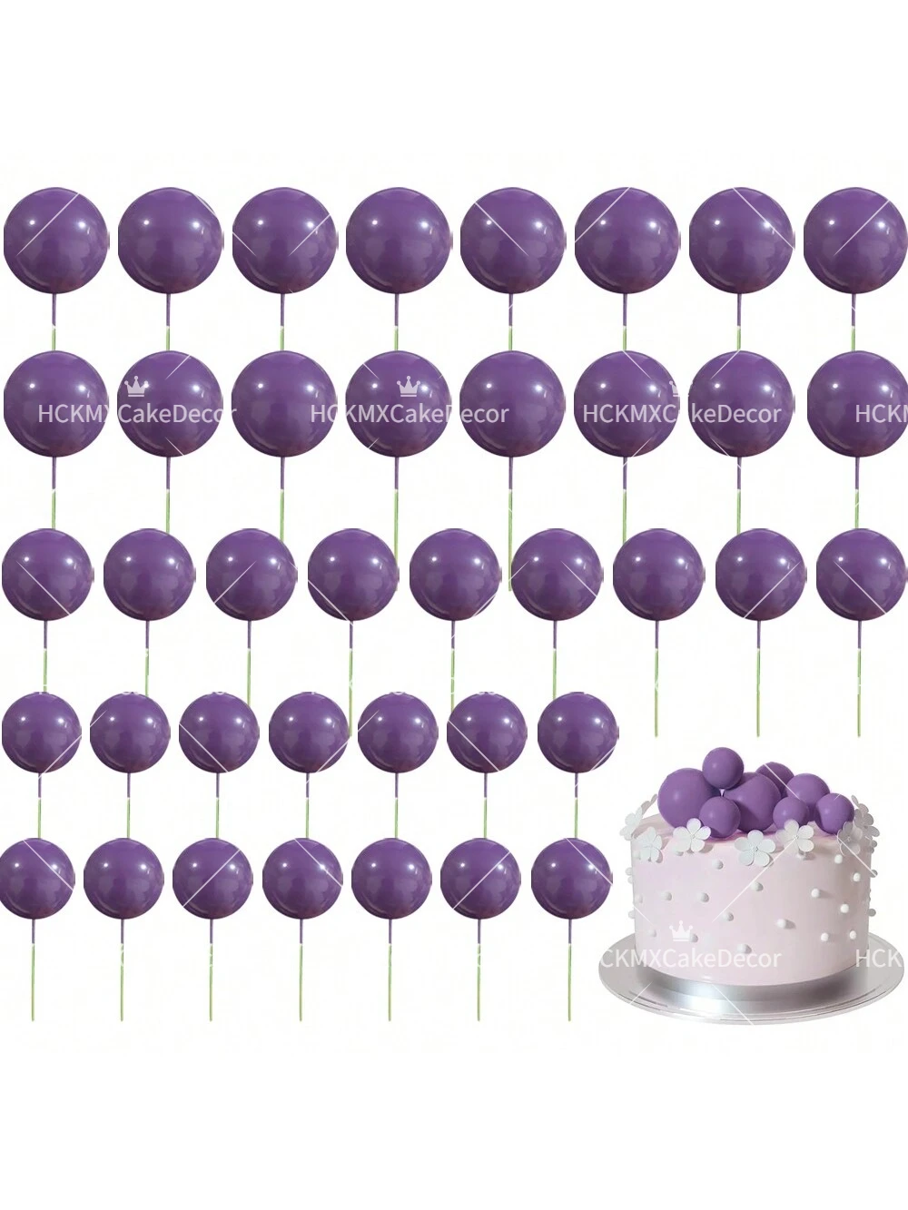 10 Stück Lila Ballon-Kuchenaufsätze Set Mini-Ballon-Sticks für Geburtstag Hochzeit Party Kuchendekoration – Detail 1