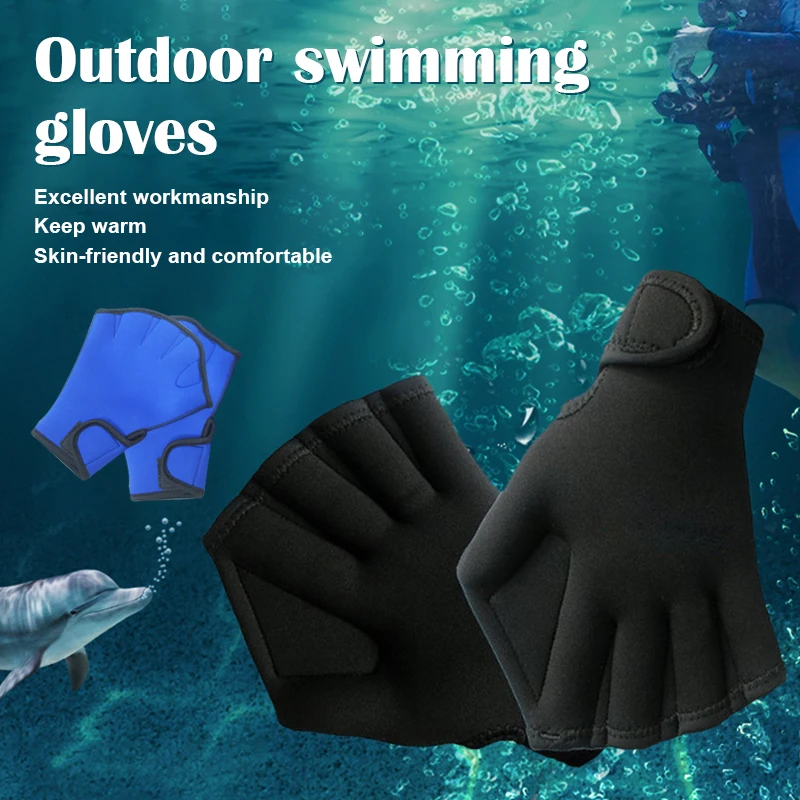 NEUE Frosch Schwimmen Handschuhe Schwimmen Fitness Training Webbed Flippers Paddle mit Verstellbaren Riemen für Männer Frauen Erwachsene – Detail 2