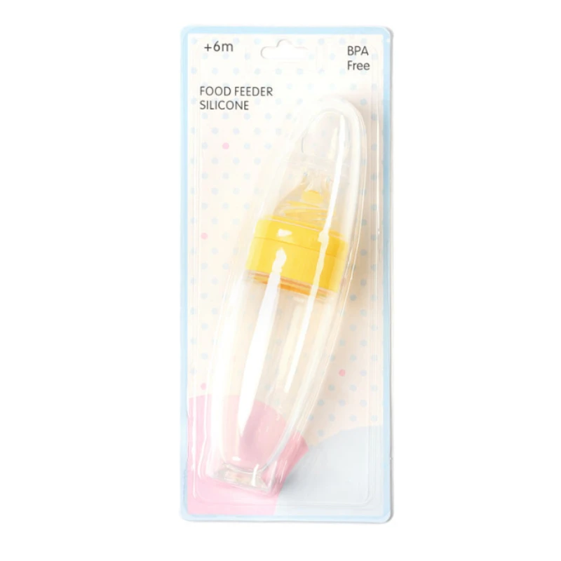 Silicone Baby Food Feeder - Soft Rice Paste Dispenser Self-Feeding Spoon for New Moms