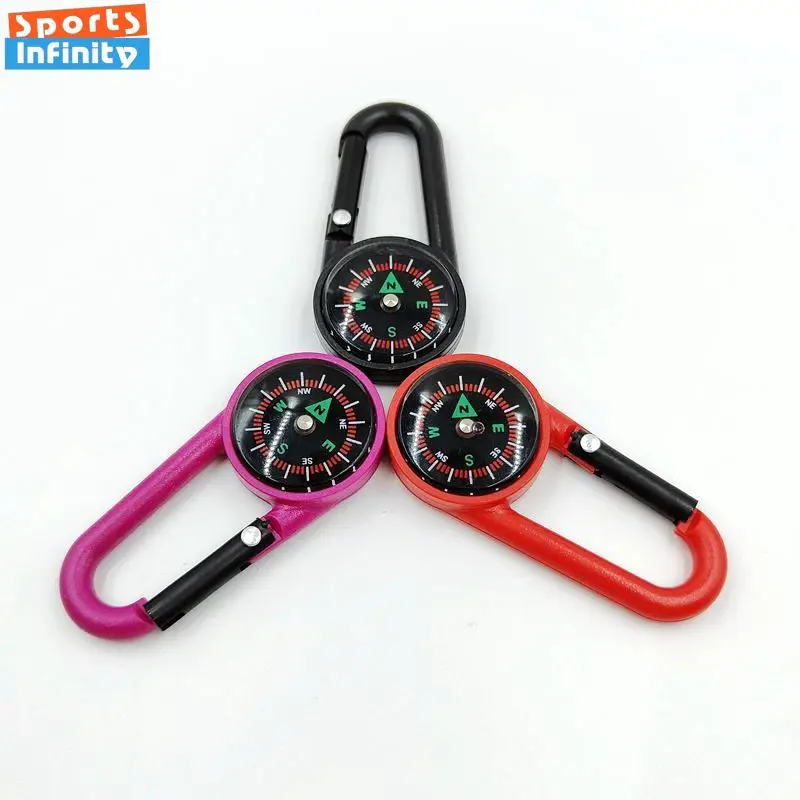 1pc ABS Compass Multi Functional Backpack Buckle Hiking Camping Accessories Outdoor Compass Mountaineering Buckle Compass