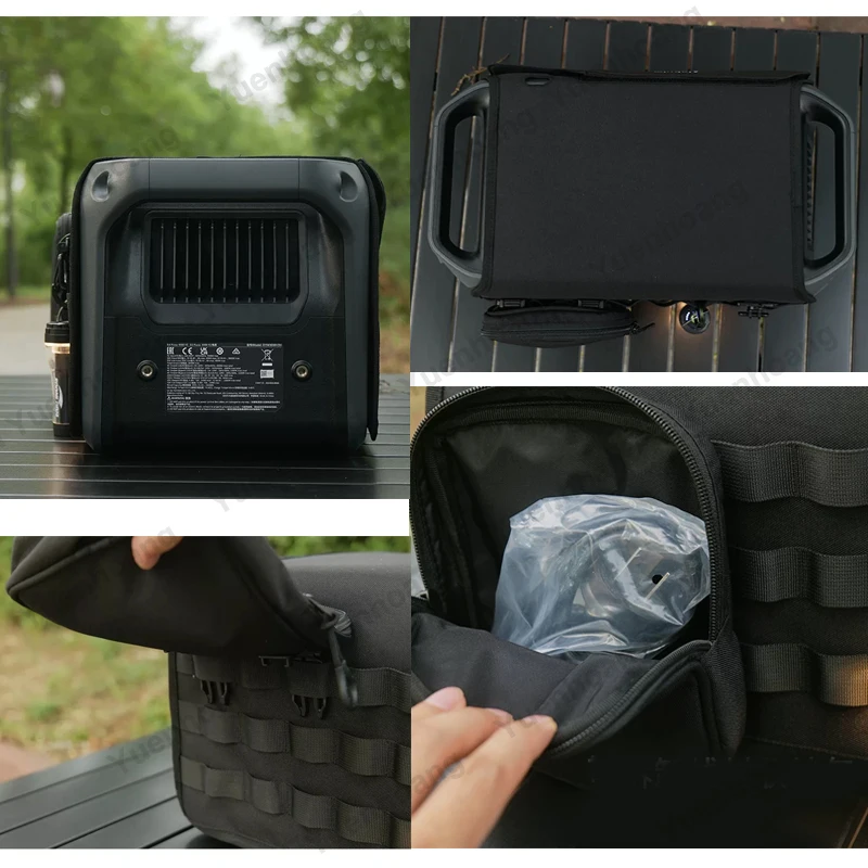 Storage Vest Protective Cover with Cable Bag MOLLE-Compatible Webbing for DJI Power 1000 Portable Power Station Road Trips