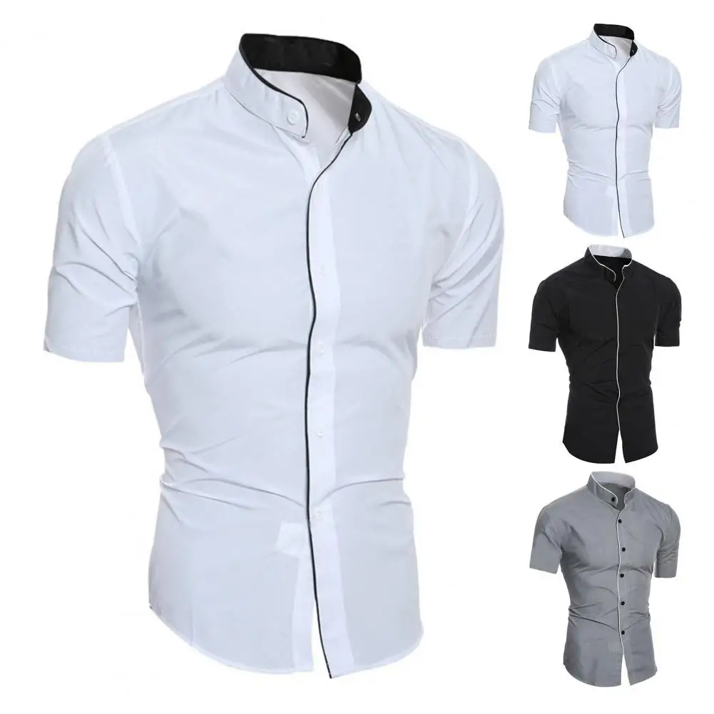 

Great Men Shirt All Match Slim Fit Summer Shirt Comfortable Men Shirt