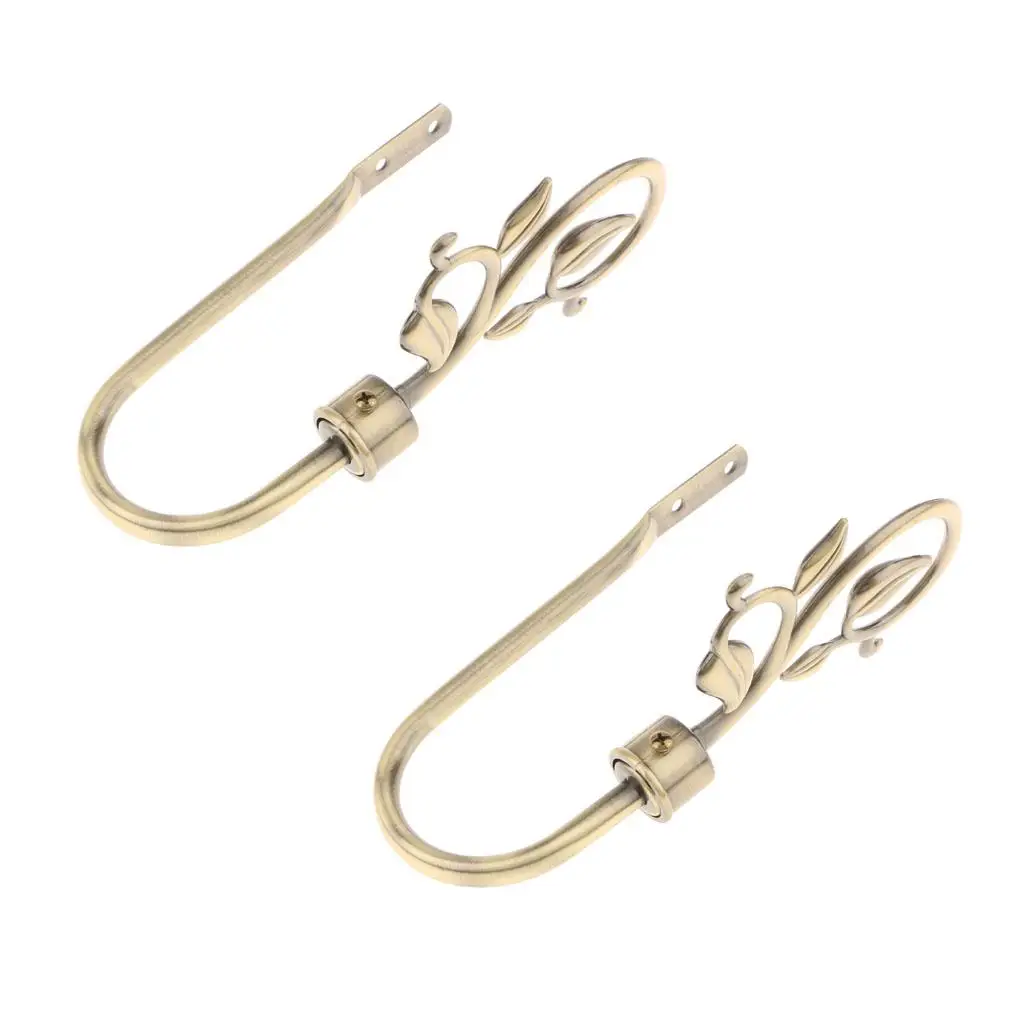 Classic Metal Curtain Tieback Hanger U Shape Wall Drapery Hook for Home Window Accessories and Curtains