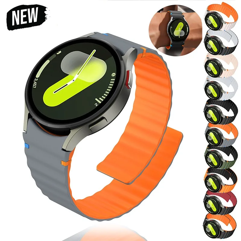 

Magnetic Silicone band for Samsung Galaxy Watch 7/6/5/4 44 40mm 5Pro No Gaps Bracelet correa watch 6/4 Classic strap Accessorie