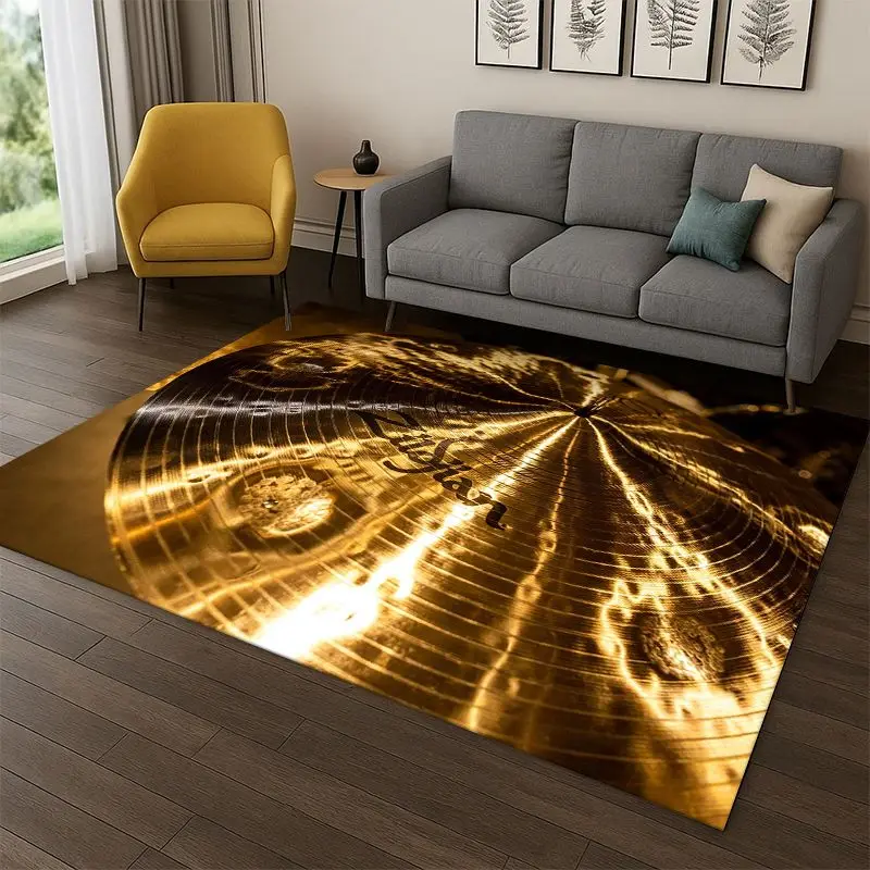 Drum Kit Drum Set Music Instruments Carpet Rug for Bedroom Living Room Sofa Playroom Doormat Home Decor, Area Rug Non-slip