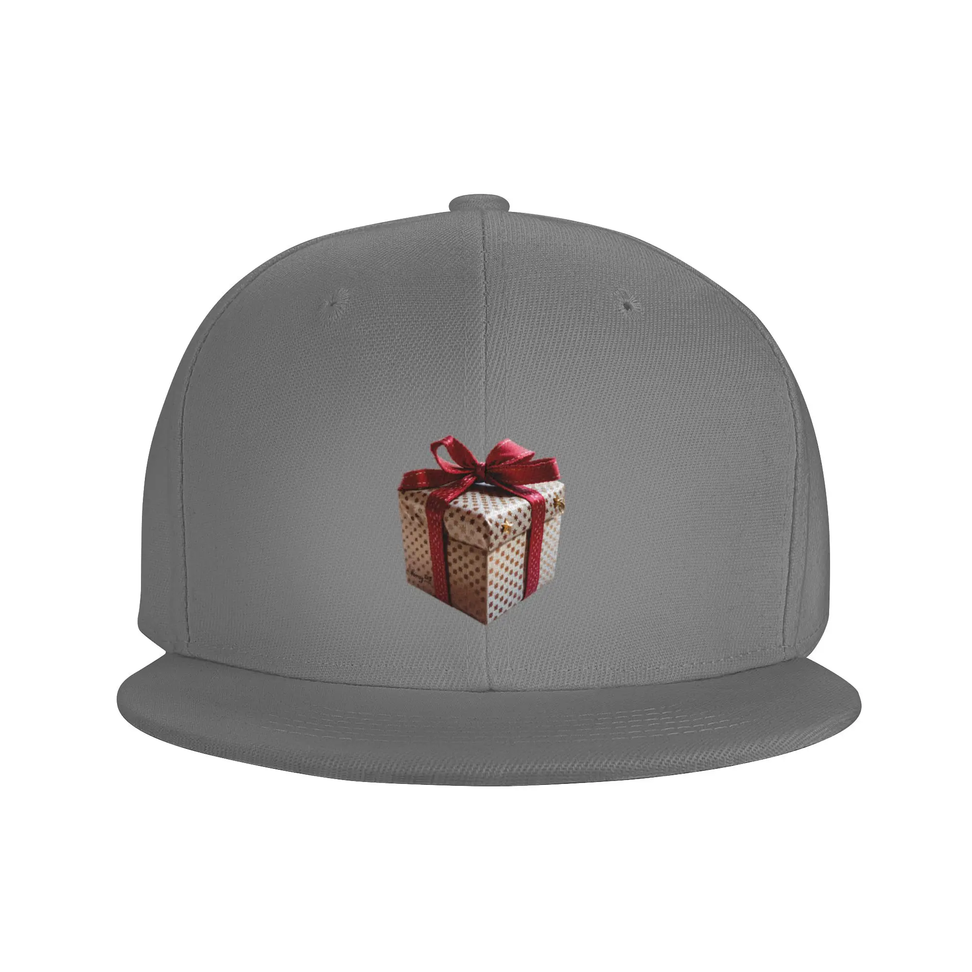 Fashion Red Ribbon Holiday Gift Box Flat Brim Sun Hat  American Street Style Snapback Cap