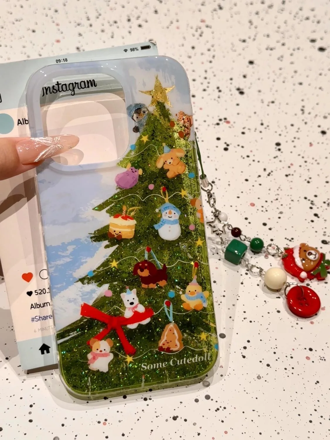 

Luxury puppy Christmas tree chain Clear Soft Case protection for iPhone 16 15 13 12 11 14 Pro Max XS XR 7 8 Plus X Xmas Coque