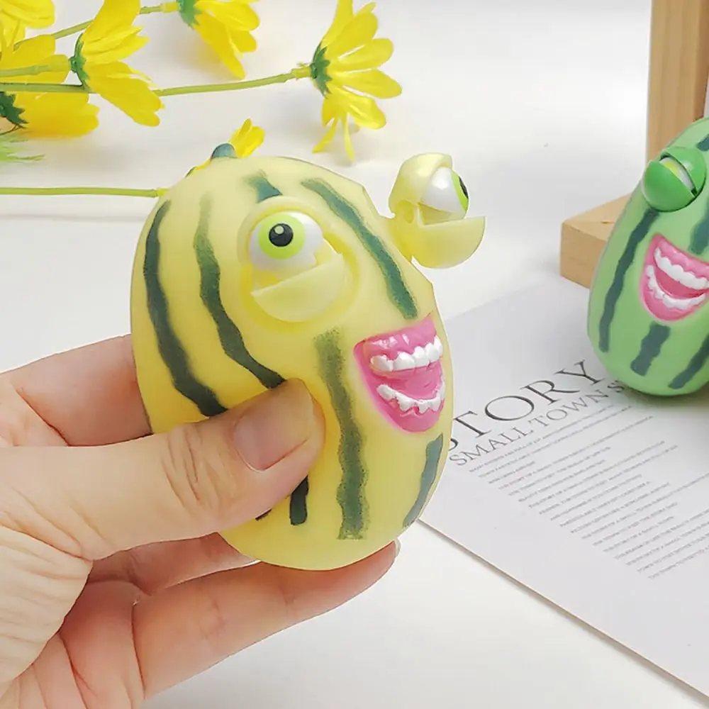 Slow Rebound Watermelon Pinch Toy Watermelon Strips Explosive Eye Eyes Popping Out Toys Soft Watermelon Fruit Children Toys