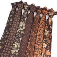 Flower Woven Ties For Men Women Brown Styles Neck Tie For Party Business Classic Neckties Wedding Floral Groom Neck Tie Gifts