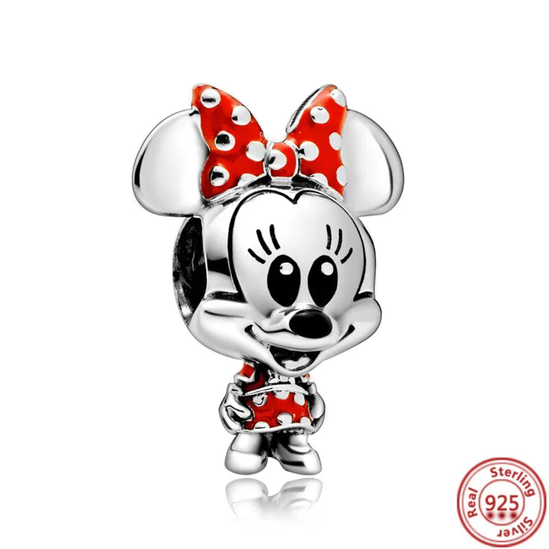 MINISO Disney 925 Sterling Silver Villains Maleficent Charm Mickey Minnie Mouse Stitch Beads Fit Pandora Bracelet Jewelry DIY