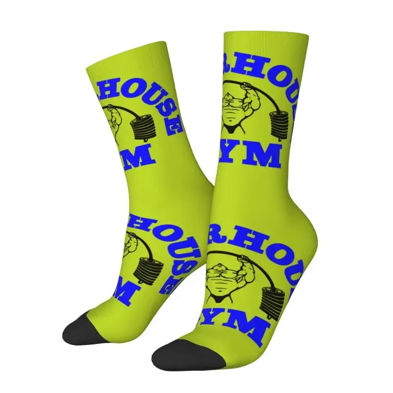 Funny Men's Powerhouse Gym Dress Socks Unisex Comfortable Warm 3D Printed Bodybuilding Fitness Crew Socks