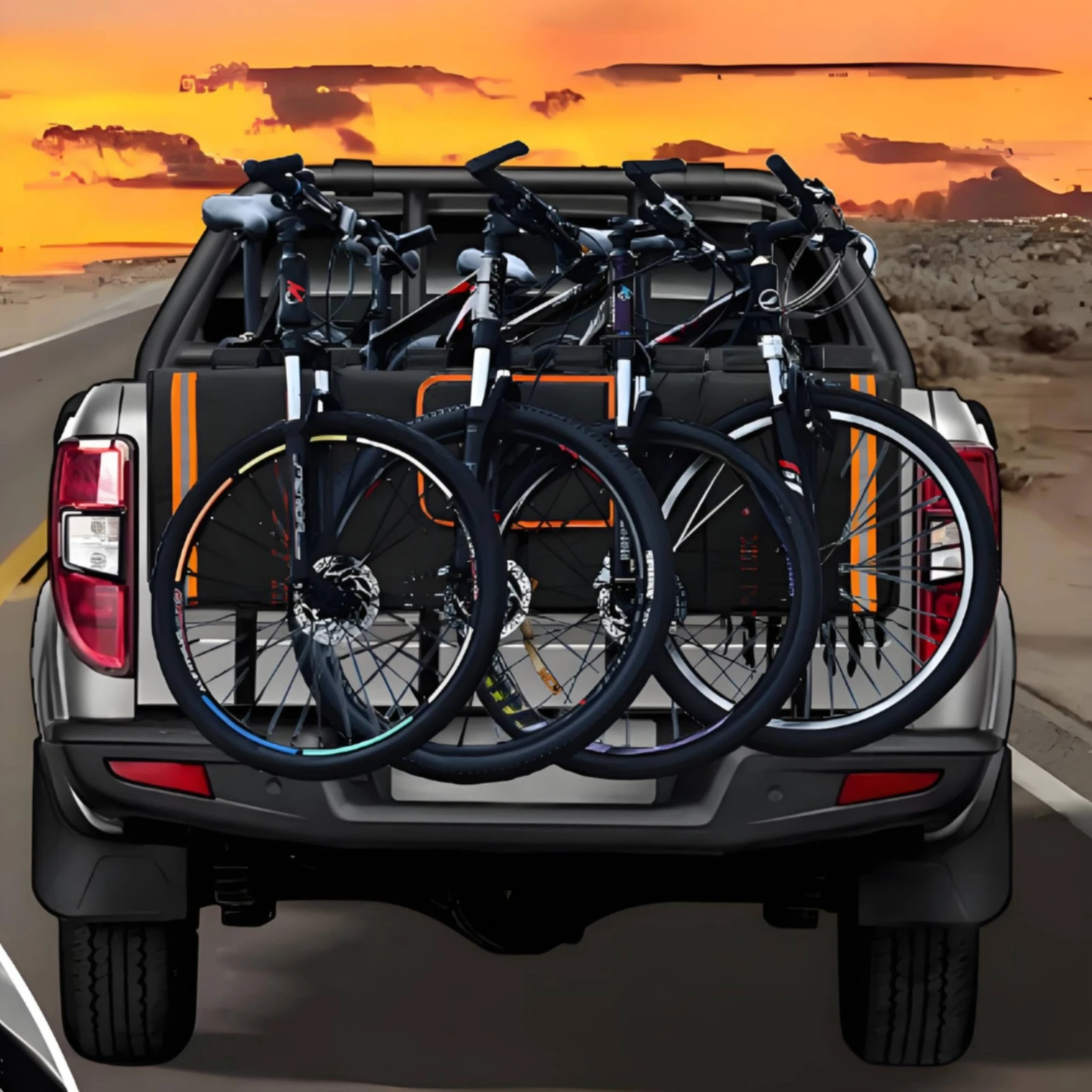 Tailgate Pad with Pocket Secure Cycle Tailgate Mat Heavy-Duty Water-Repellent for Mountain Bikers, Pickup Trucks