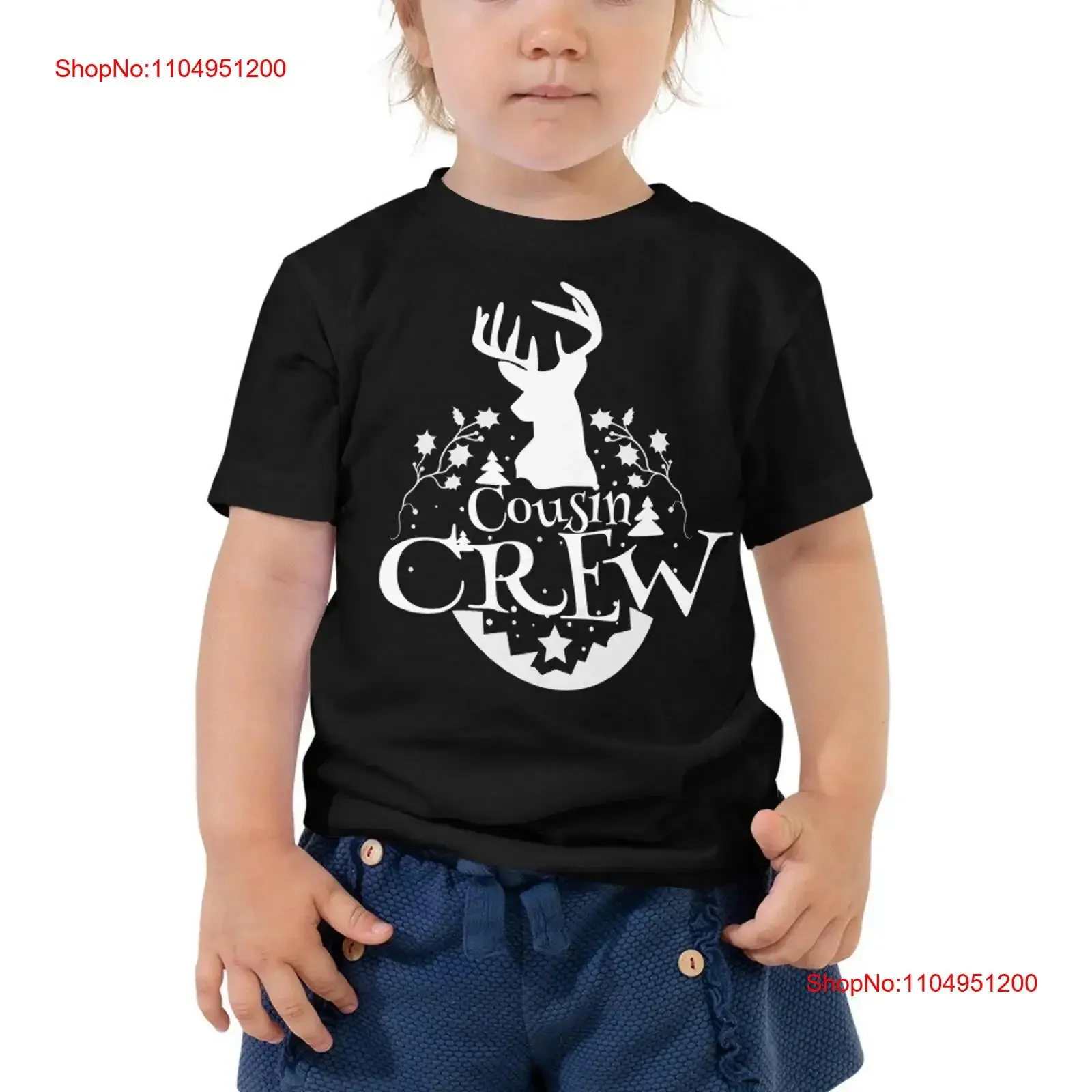 

Cousin Crew Reindeer Family Christmas Toddler T Shirt vintage Washed Casual Stretched streetwear Versatile fashion Stylish Soft