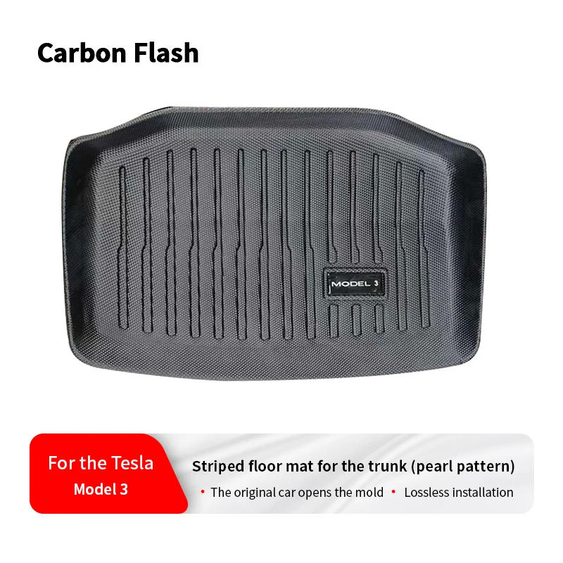 

Suitable for Tesla 2021-2023 Model 3 striped trunk cushion lower layer