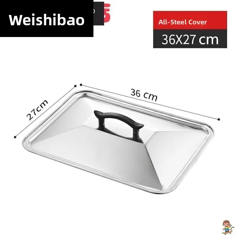 

Rectangular Stainless Steel Fish Tray Splash Proof Indoor Barbecue Heat Preservation Tray Simple Style Cold Dish Plate