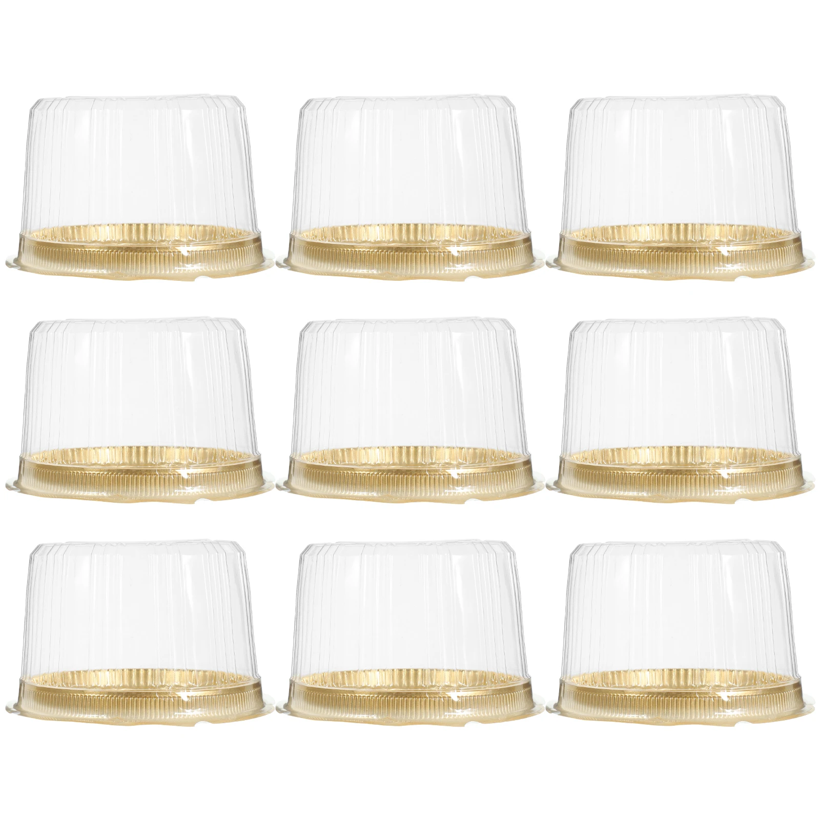 

10pcs Cake Storage Boxes 4 Inch Plastic Cake Containers Clear PET Plastic Containers Lids For Treats Packaging Party Supplies